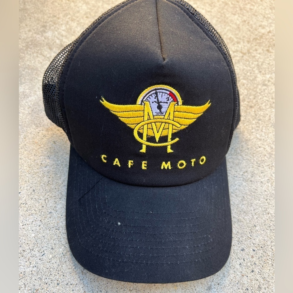 Cafe Moto Snapback Hat Cap Black Spell-Out Logo One Size Craft Coffee Racer SD